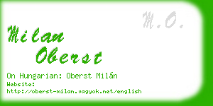 milan oberst business card